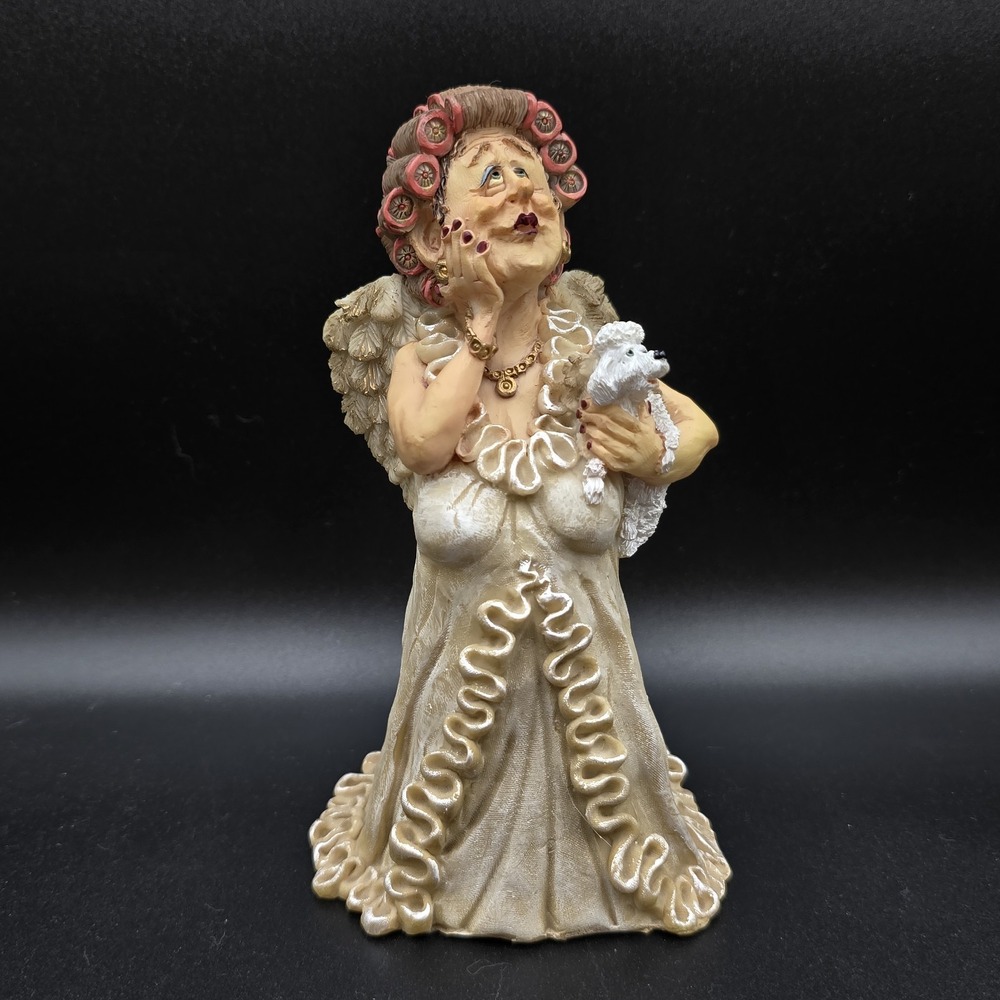 Guardian Grannies Blanche Hairdresser Angel w Winged Poodle Figurine - Picture 2 of 10